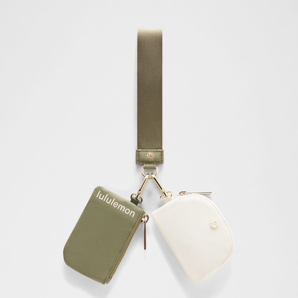 lululemon athletica Accessories - Lululemon Ivory/ Bay Leaf Dual Pouch Wristlet